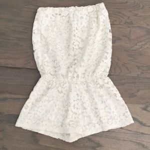 Alexis white lace short romper